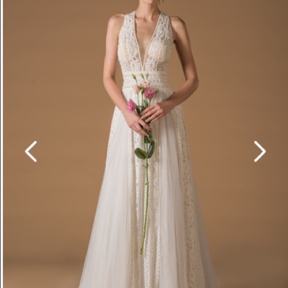 NWT Boho Lace Wedding Dress - Chic Nostalgia “Echo” Size 2 - Picture 1 of 8
